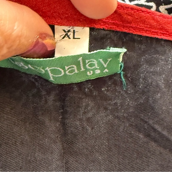 Asopalav Indian Salwar Kameez Black Red White XL Embroidered Lace Sheer Sleeves - Picture 15 of 15